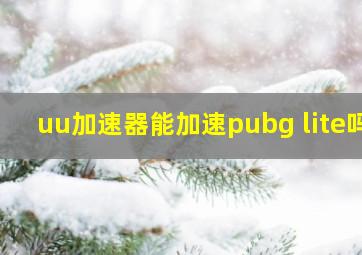 uu加速器能加速pubg lite吗